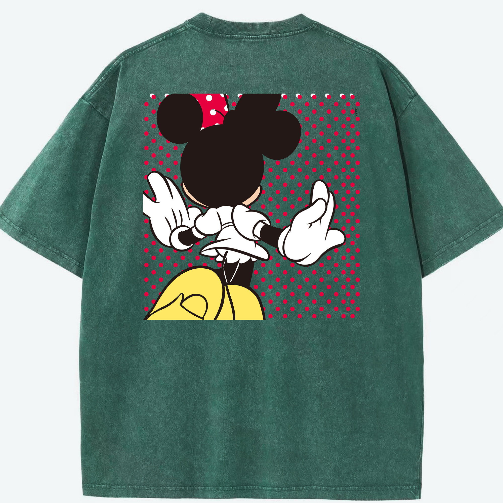（画像用） ミッキーマウス Mickey Mouse 綿100% ヴィンテージ風 半袖Tシャツ（背面プリント）